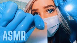 ASMR DENTIST EXAM & TEETH CLEANING ROLEPLAY | Latex Gloves, Inaudible Whispers, Scratching