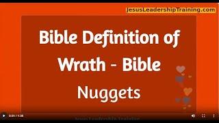 Bible Definition of Wrath