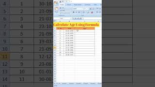 Calculate Age Using Excel....#shorts #msoffice #computerhacks #company