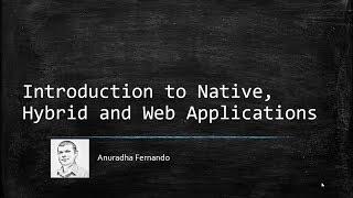 Introduction to Native, Hybrid and Web Applications in Sinhala