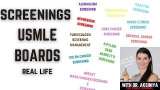 SCREENINGS for USMLE/BOARDS/REAL LIFE _THE USMLE CHANNEL with Dr. Aksiniya