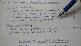 Types of partnership firms || limited partnership and its features (class 11 business studies)
