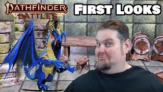 Pathfinder Battles Miniatures First Look ---  Gargantuan Blue Dragon Shattered Star Case Incentive