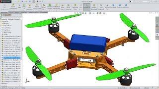 Solidworks tutorial | sketch Quadcopter (Drone) in Solidworks