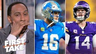 FIRST TAKE | "Lions are going to crush Vikings this Sunday" - Stephen A. doesn't trust Sam Darnold