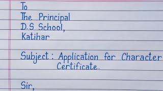 Character Certificate application in english/application for character certificate