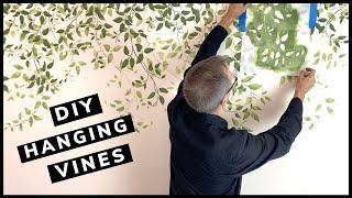 How To Stencil Faux Hanging Vines With Cutting Edge Stencils Clematis Vine Stencil Kit.