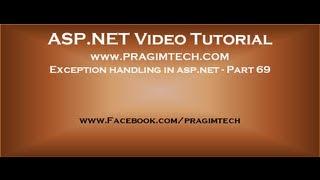 Exception handling in asp.net   Part 69