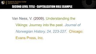 Reference Page Capitalization Rules