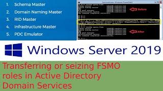 Transferring or seizing FSMO roles in Windows Server 2019 | How to Seize FSMO Roles | 2020