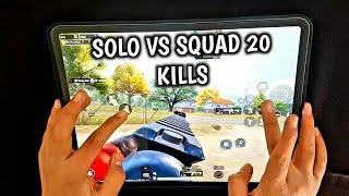 SOLO VS SQUAD | IPAD PRO 12.9 PUBG HANDCAM GAMEPLAY | 6 FINGERS CLAW NO GYRO