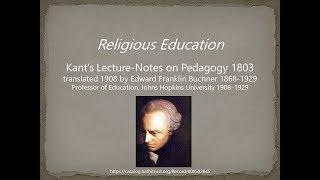 Religous Education by Immanuel Kant 1803