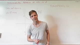 Andengradspolynomium   -  betydning af koefficienterne a, b og c samt diskriminanten d