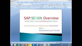 SAP: Tcode SE16N overview | Tables | FIELDS |  Download Bulk Reports | Controls |Table Maintenance|