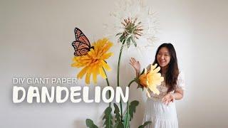 Giant Paper Dandelion Flower and Seed Backdrop DIY