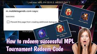 How to redeem successful MPL tournament Redeem Code in Mobile Legends | Fix undefined Code