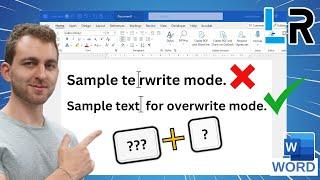 Stop overwriting/deleting text when typing  1 MINUTE