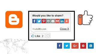 How to Add like Button on Blogger Blog that allows post to share on Social Media?