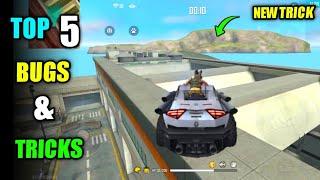 Top 5 New Latest Bugs/Glitches And Tricks In Free Fire | New Tricks To Climb On Houses Training Map