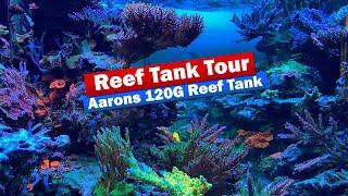 Aarons 120G Saltwater Aquarium Reef Tank Tour!