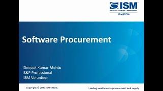 Webinar on 'Software Procurement'