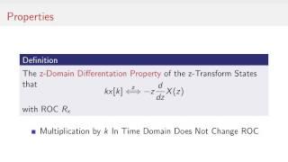 Z-Transform Properties (Convolution, Differentiation, Initial and Final Value) - ZT Part 1