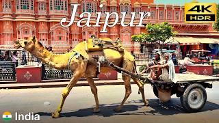 Jaipur Walking Tour | Daytime and Evening walk in Jaipur Old City | India | 4K HDR