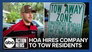 Tow company contracted by HOA tows vehicles with expired tags from private driveways