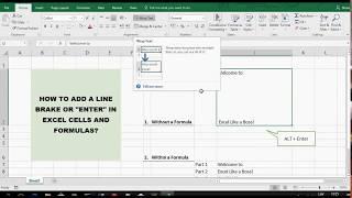 How To Add A Line Break / ENTER In EXCEL 2016  CELLS And FORMULAS