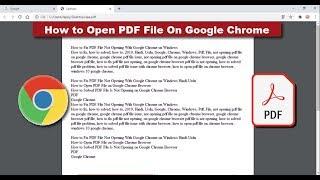 How to Fix PDF File Not Opening With Google Chrome on Windows