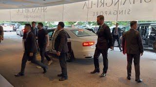 Ukraine's President Zelensky and entourage arrive at Singapore's Shangri-La hotel | AFP