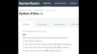 Python If Else Hackerrank solution