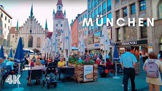 Munich Walking Tour, Walking through the vibrant Marienplatz, 4K