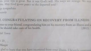 Congratulating on Recovery from illness #letter #ncert #class10 #cbse #haryanaboard #exam #english #