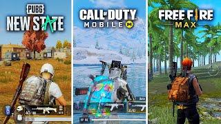  PUBG New State VS Call of Duty Mobile VS Free Fire MAX  Comparison - Which is best for mobile?