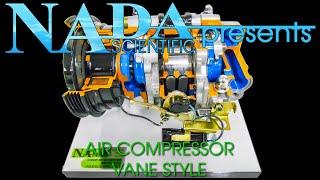 Air Compressor Cut-Away, Vane Style - NADA Scientific