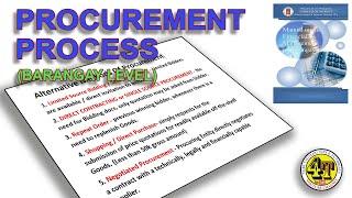 PROCUREMENT PROCESS, PROCUREMENT METHOD, Barangay Level | BARANGAY ACCOUNTING