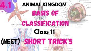 Basis Of Classification | ANIMAL KINGDOM | Neet Short Trick's | Class 11 NCERT Biology for NEET 2021