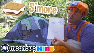 Blippi Goes Camping & Makes S'mores! | Educational Videos for Kids | Moonbug Kids TV