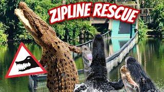 Rescuing an Alligator from the Zipline‼️