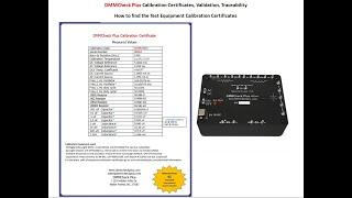 DMMCheck Plus Certifications and Calibrations