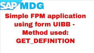 Simple FPM Form application - Part-1