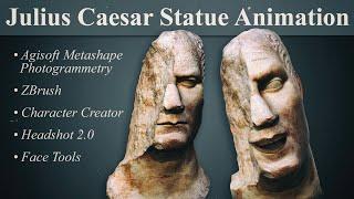 Animating a broken Julius Caesar statue with Character Creator, ZBrush, Headshot, and Face Tools!