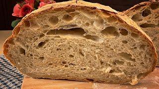 Hören Sie auf, Brot zu kaufen, machen Sie Landbrot mit diesem Rezept. Brot mit Alveolen.