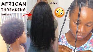 African Threading Is The Best!The Real Thread To Use For Zero Heat Damage & How To Trim 4C Hair Well