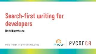 Search-first writing for developers (Heidi Waterhouse)