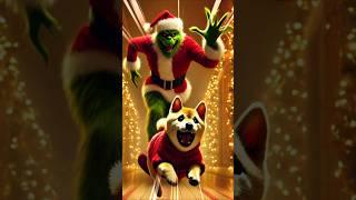 Cute dog vs Grinch  #dog #funny #cartoon