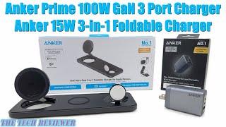 Anker Prime 100W 3 Port Charger & Anker 15W Qi2 3-in-1 Foldable Charger: Fast Multi Device Charging!