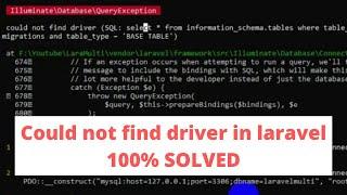 Could Not Find Driver Error In Laravel Solved 100%