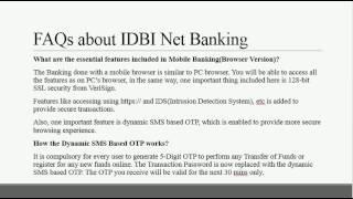 IDBI Net Banking